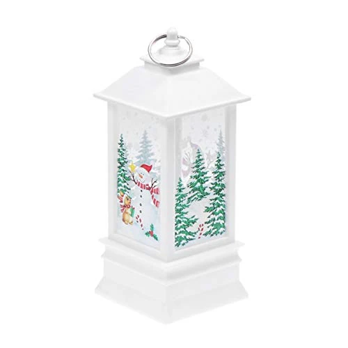 Oferta ograniczona: Uonlytech Latarnia bożonarodzeniowa, podświetlana lampka nocna, wzór Mikołaja, dekoracyjna, wisząca dekoracja świąteczna, biała z 13.99 EUR na 10.99 EUR (znizka 21%)