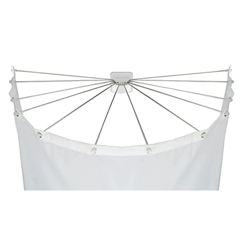 WENKO Paragua de ducha con 12 brazos acero inoxidable - Barra de ducha tipo araña,soporte para cortina de ducha, Plástico (ABS), 96 x 10.5 x 72 cm, Blanco