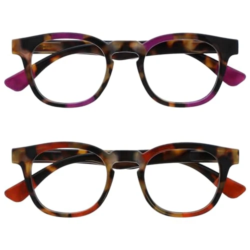 Limited-time offer: OPULIZE AVA Reading glasses for Women Men,Scratch Resistant Round frame with Spring Hinges, Brown Tort Purple,Brown Tort Red +3.5 (Pack of 2) from $14.99 to $14.99 (save 0.00%)