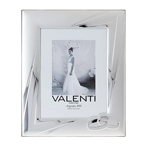 Valenti&Co - Cadre photo en argent 18 x 24 cm, idéal comme cadeau pour un mariage ou une maman et papa.