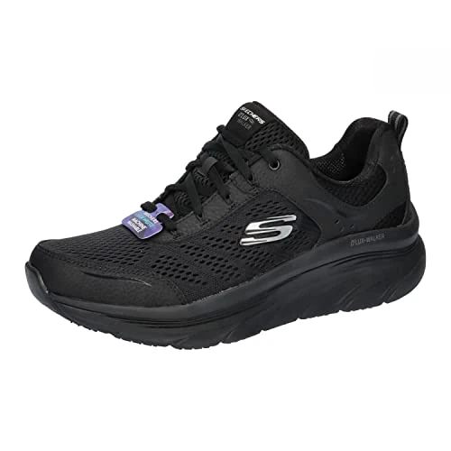 Tijdelijke aanbieding: Skechers D'LUX WALKER dames Sneakers, Zwart lederen mesh rand, 35 EU van 63.00 € naar 63.00 € (0.00% korting)