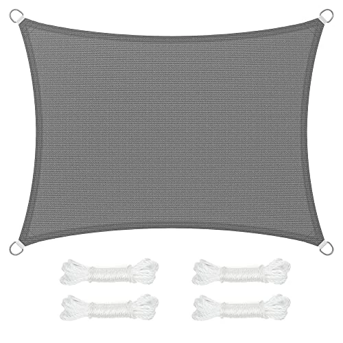 Oferta limitowana: SONGMICS Żagiel przeciwsłoneczny, 3 x 4 m, osłona przeciwsłoneczna z tkaniny HDPE, oddychająca, przepuszczająca wodę, na taras, do ogrodu, na balkon, kemping, prostokątny, wklęsły, 2 m, szary z 209.99 zł na 59.99 zł (oszczędź 71.43%)