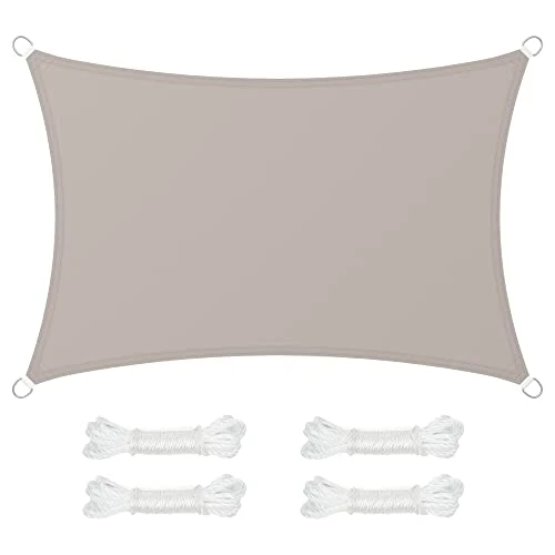 Oferta limitada: SONGMICS Vela de Sombra de 2 x 3 m, Impermeable con Columna de Agua de 665 mm, Protección Solar, Protección UV 93%, Terraza, Jardín, Balcón, Rectangular, Cuerdas de 2 m, Topo GSH23TP de 29.99 € a 22.99 € (ahorro 23%)