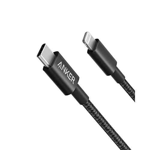 Anker 331 Cable USB-C a Lightning, Nuevo Cable de Carga de Nylon, USB-C a Lightning, Certificado MFi, Compatible con iPhone 14 14 Pro 13 13 Pro 12 Pro Max 12 11 X XS XR 8 Plus, AirPods Pro (1,8m)