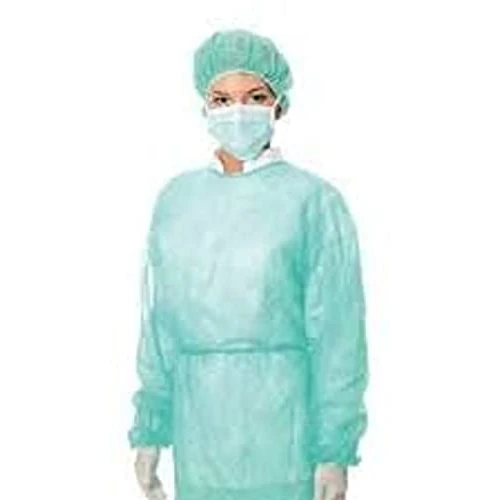 Cura Farma Einweg-nichtsterilen Arbeitsmantel mit Manschette, Weiß