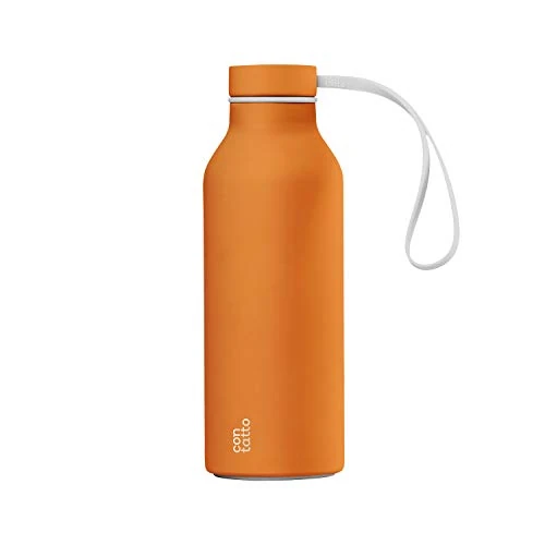 Limited-time offer: con-tatto Bottle Insulated Bottle with 3 Walls Made of Steel and Copper - Cold Drinks Hot for 25 Hours and 15 Hours - Headband and Lid Sports Lid Included (Clementine) from 24.78 GBP to 24.78 GBP (save 0%)