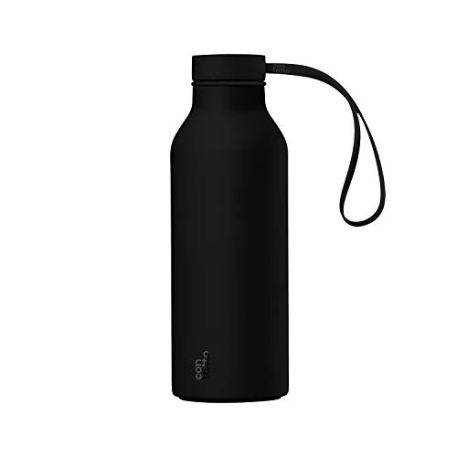 Begrenztes Angebot: con-tatto Bottle Isolierflasche mit 3 Wänden aus Stahl und Kupfer – kalte Getränke für 25 Stunden und 15 Stunden heiß – Stirnband und Deckel für Sport Lid inklusive! (Black Hole) von 14.90 EUR auf 14.90 EUR (Rabatt 0%)