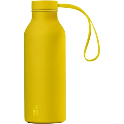 Limited-time offer: con-tatto Insulated Bottle with 3 Walls in Steel and Copper – Drinks Cold for 25 Hours and Hot for 15 Hours – Headband and Cap Sport Lid Included! (Amalfi Lemon) from 19.43 GBP to 19.43 GBP (save 0%)