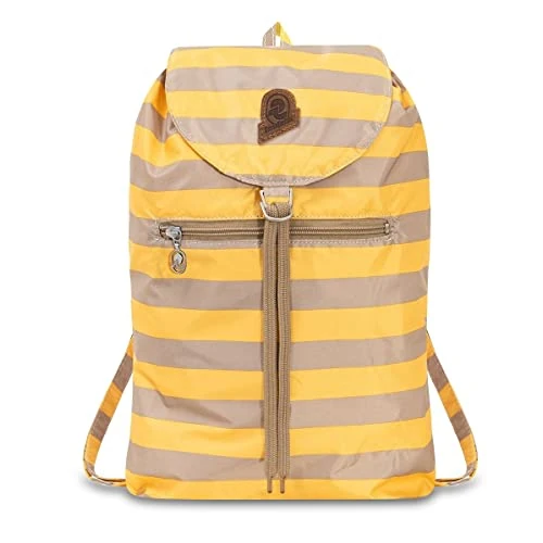 Begrenztes Angebot: Invicta Tagesrucksack, Backpack für Reise Ausflüge & Freizeit; für Damen & Herren, mit Hüftgurt & faltbar - gelb/beige zweifarbiges Muster, 8 LT, Extra leicht, MINISAC VINTAGE HERITAGE von 26.70 EUR auf 26.70 EUR (Rabatt 0%)