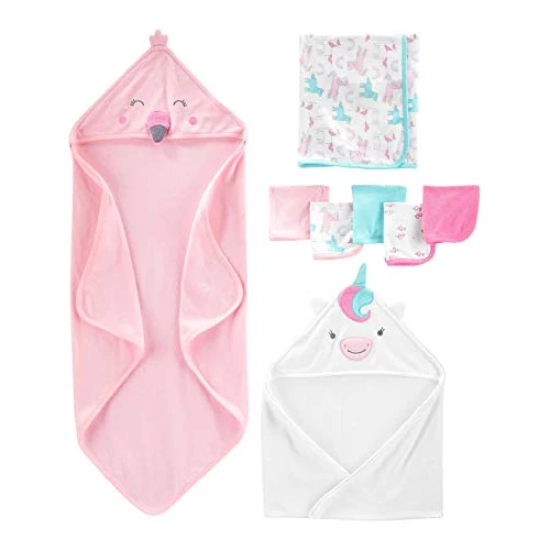 Tijdelijke aanbieding: Simple Joys by Carter's Babymeisjes, 8-delige handdoek- en washandjesset, roze flamingo/witte eenhoorn, eenheidsmaat van 23.88 € naar 23.88 € (0.00% korting)