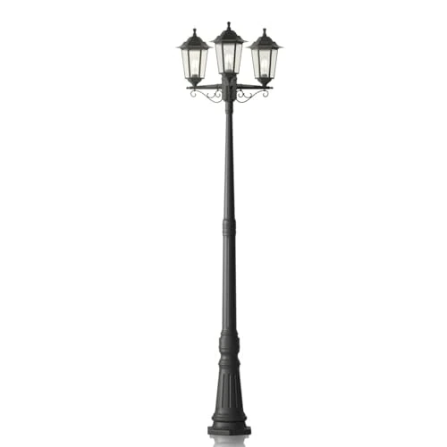 Offre limitée : Lindby Lampadaire extérieur Nane à intensité variable (Antique, Classic) en Noir (à 3 lampes E27) Candélabre luminaire d’extérieur de 76.81 € à 76.81 € (0.00% de remise)