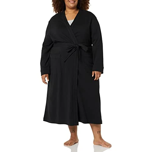 Limited-time offer: Amazon Essentials Women's Lightweight Waffle Full-Length Robe (Available in Plus Size), Black, XS from 20.40 £ to 16.60 £ (save 19%)