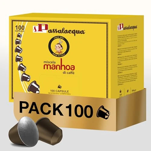 Offre limitée : CAFÉ PASSALACQUA MANHOA - GUSTO VELLUTATO - Box 100 CAPSULES COMPATIBLES NESPRESSO 5g de 37.00 € à 28.83 € (22% de remise)