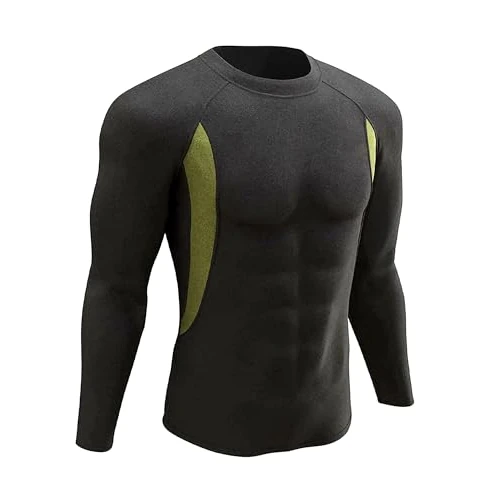 UNIQUEBELLA Maglia Termica a Maniche Lunghe da Uomo in Pile, Strato di Base ad Asciugatura Rapida per l'inverno, Maglie per Corsa, Ciclismo e Sci