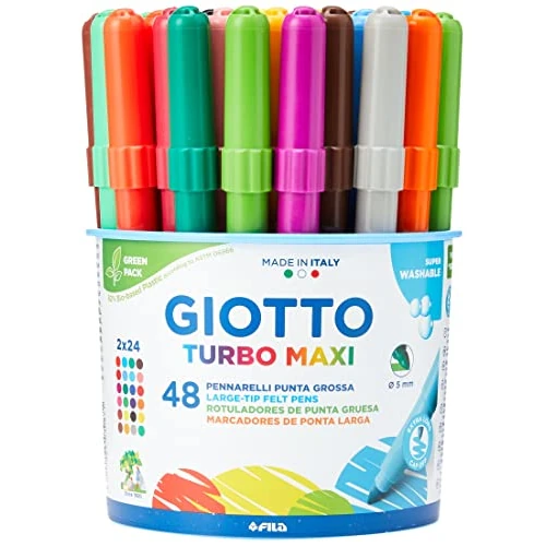 Limited-time offer: GIOTTO Turbo Maxi 48 Large Tip Markers 5mm Super Washable from 23.95 GBP to 23.95 GBP (save 0%)