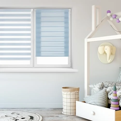 Oferta limitada: Blindecor Indus SIN HERRAMIENTAS | Estor Enrollable Sin Taladrar de Doble Capa | Color Celeste 97 x 180 cm (ancho x largo) | Tamaño de la Tela 94 x 175 cm de 58.39 € a 15.81 € (ahorro 72.92%)