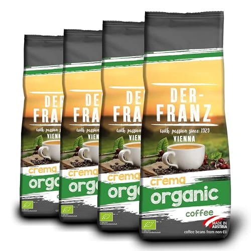 Der-Franz - Crema Organic Coffee UTZ, Whole Bean, 1000 g, verpakking kan variëren
