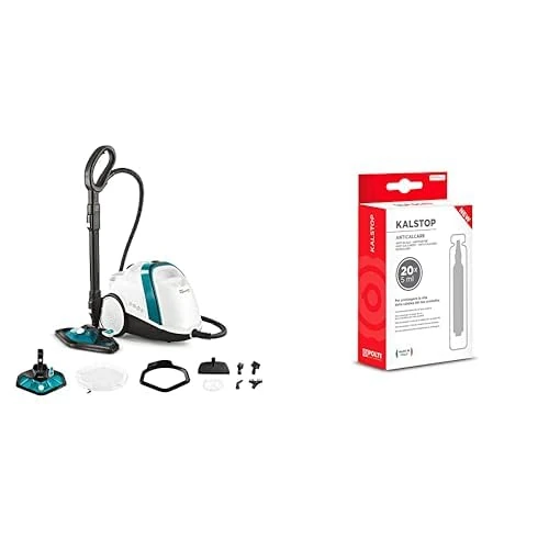 Polti Vaporetto Smart 100_T Pulitore a Vapore, Autonomia illimitata con Ricarica Continua, Caldaia ad alta Pressione 4 Bar, 9 Accessori & Kalstop PAEU0094 Anticalcare per Apparecchi a Caldaia