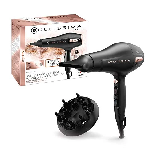 Offerta a tempo: Bellissima Imetec My Pro P3 3400 Asciugacapelli Professionale 2400W, Ionizzatore per Capelli Morbidi e Idratati, Griglia Rivestita in Ceramica, Phon con Diffusore per capelli ricci - 5% da 49.99 € a 47.49 €