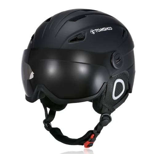 Offerta a tempo: TOMSHOO Casco da Sci con Visiera, Caschi Sci Professionale con 14 Prese d'Aria Indipendenti, Fodera Rimovibile, Dimensione della Testa Regolabile per Sci Snowboard - 0.00% da 78.89 € a 78.89 €