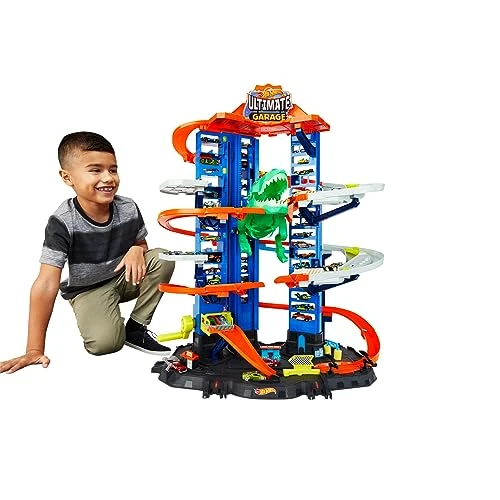 Offre limitée : Hot Wheels Ultimate Garage City Vs Robo Beasts avec Piste De Course À Plusieurs Niveaux, Dinosaure T-Rex Mobile De 91 Cm, Comprend 2 Voitures, Jouet pour Enfant de 5 Ans et Plus, GJL14 de 125.64 EUR à 90.46 EUR (remise 28%)