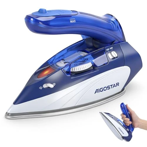 Offerta a tempo: Aigostar Mini Ferro da Stiro a Vapore Portatile da Viaggio 110-240V | Ferro da Stiro Piccolo 1100 W Doppio Voltaggio Piastra in Acciaio Inox Serbatoio D’acqua da 80 ml Impugnatura Pieghevole - 0.00% da 33.99 € a 33.99 €