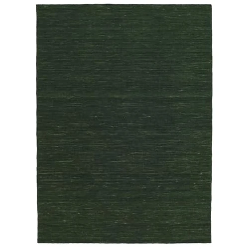 Limited-time offer: RugVista Handloom flat, Rug, Kilim Modern, 6′7″ x 4′7″ ft (200 140 cm), Rectangular, Medium Pile, Living Room, Dining Bedroom, Dry Clean Only, Care & Fair Certified, Forest Green from 190.00 GBP to 190.00 GBP (save 0%)