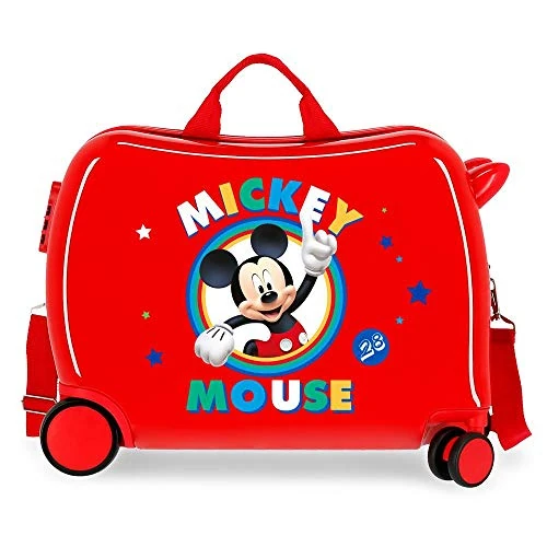 Offerta a tempo: Disney Circle Mickey Valigia per bambini Rosso 50x38x20 cms Rigida ABS Chiusura a combinazione numerica 34L 2,1Kgs 4 Ruote Bagaglio a mano - 35% da 79.99 € a 52.16 €
