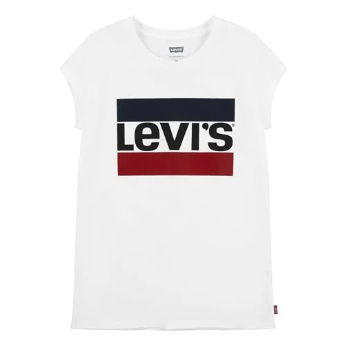 Levi'S Kids Sportswear Logo Tee voor meisjes, 2-8 jaar, Wit, 3 Jaren