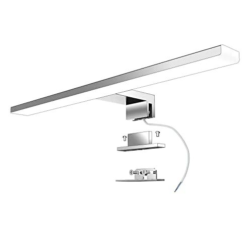Offerta a tempo: Aogled Lampada da Specchio Bagno 40 cm 10W 820LM 230V Bianco Neutro 4000K, Lampada da Bagno,Classe II in Acciaio Inossidabile,Morsetto su Specchio/Armadio/Illuminazione a Parete 400mm - 36% da 27.49 € a 17.56 €