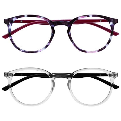 OPULIZE Met 2 Pacco Blocco Luce Blu Occhiali Computer Gioco Porpora Chiaro Uomo Donna BB60-5C +0,00