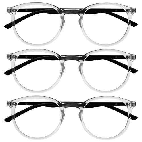 Opulize Met 3 Stuks Blauw Licht Blokkeert Leesbril Computer Gamen Doorzichtig Zwart Mannen Vrouwen BBB60-C +1,00