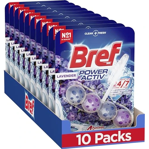 Bref WC Power Activ środek czyszczący lawendowy, środek do czyszczenia toalet, świeży, 10 sztuk