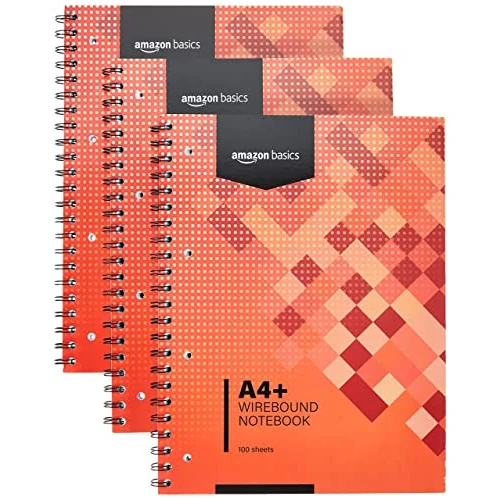 Tijdelijke aanbieding: Amazon Basics Notitieboekjes, ringband, 100 vellen, 200 pagina's, A4+, 80g/m2, rood, set van 3 van 10.79 € naar 10.79 € (0.00% korting)