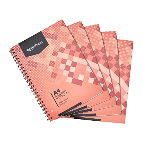 Tijdelijke aanbieding: Amazon Basics Spiraal notitieblok, 80 vellen/160 pagina's, A4, 90 GSM, 5 stuks van 22.99 € naar 22.99 € (0.00% korting)