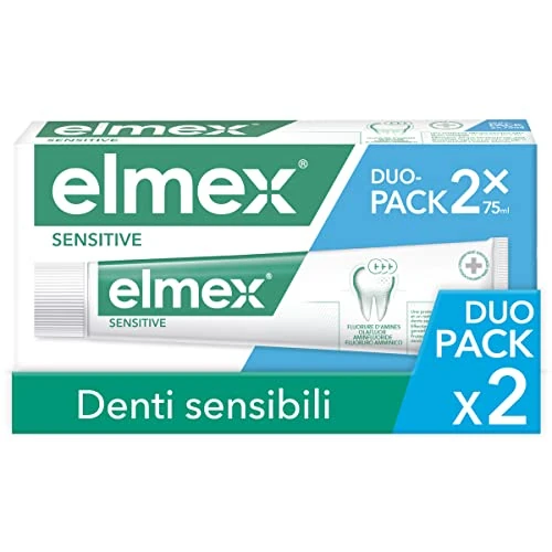 Begrenztes Angebot: elmex Sensitive Zahnpasta 2 x 75 ml Behandlung für empfindliche Zähne, Entlastung und effektiver Schutz vor Zahnempfindlichkeit, mit Aminofluorid von 7.55 EUR auf 4.11 EUR (Rabatt 46%)
