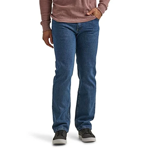 Wrangler Authentics Men's Classic 5-Pocket Regular Fit Jean, Dark Stonewash Flex, 31W x 34L