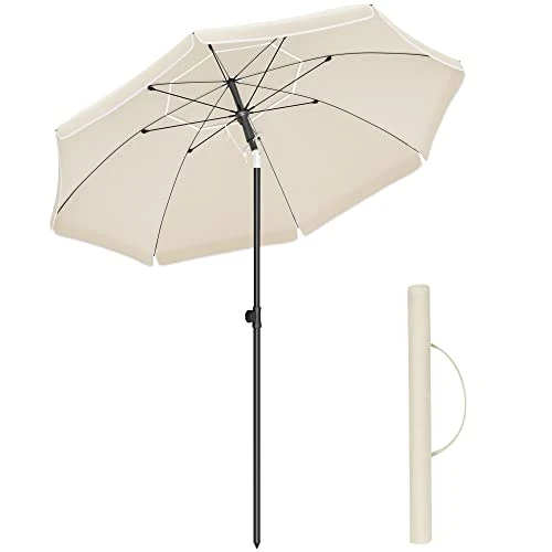 Oferta limitowana: SONGMICS parasol plażowy, Ø 200 cm, parasol ogrodowy, ochrona UV do UPF 50+, składany, ochrona przeciwsłoneczna, przenośny, żebra parasola z włókna szklanego, beżowe GPU65WTV1 z 189.99 zł na 74.99 zł (oszczędź 60.53%)