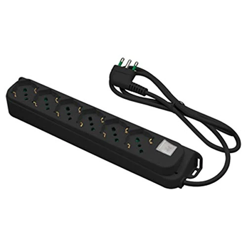 Offerta a tempo: FANTON Multipresa OMEGA 40431, 6 Prese Bipasso/Schuko con Interruttore - Cavo 1,5m - Spina Italiana 16A Angolata - Colore Nero - 23% da 16.90 € a 12.99 €