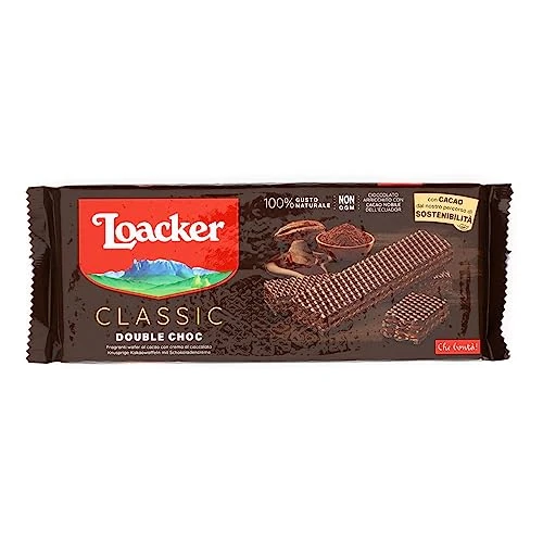 Loacker Chocolate | Loakers Wafers | Loacker Double Choc | Italian Wafer Cookies | 6.17 Ounce Total Weight