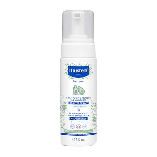 Offre limitée : Mustela Shampooing Mousse pour Croûtes de Lait, Cheveux, Bébés, Enfants, Toute la Famille - Aide à éliminer les croûtes de lait, nettoie en douceur, ne brûle pas (150ml) de 10.50 EUR à 6.79 EUR (remise 35%)