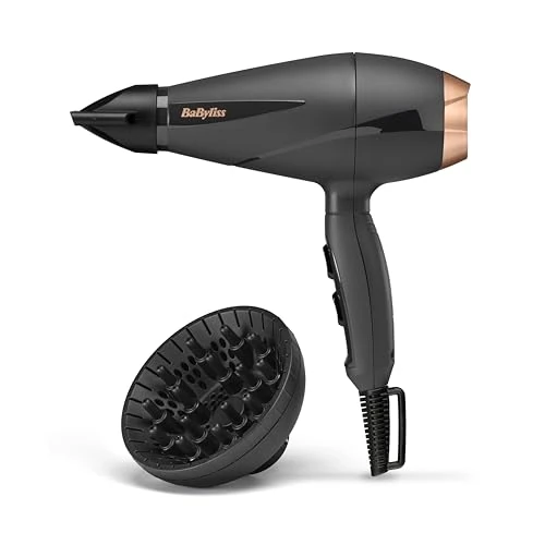 Offerta a tempo: BaByliss Asciugacapelli MADE IN ITALY Smooth Pro, Motore AC Phon Capelli Professionale,2200W, diffusore e concentartore, funzione anti-crespo,2 velocità - 3 temperature, tasto aria fredda, nero,6709DE - 46% da 49.90 € a 26.99 €