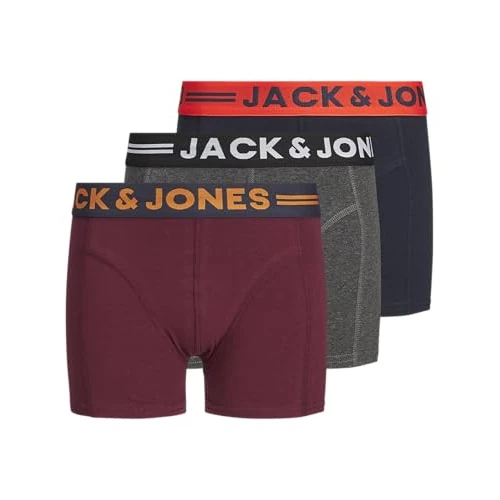Offerta a tempo: Jack & Jones Bambino JACLICHFIELD Trunks 3 Pack Noos JR Boxer a Pantaloncino, Dark Grey Melange, 128 Regular - 32% da 19.99 € a 13.64 €