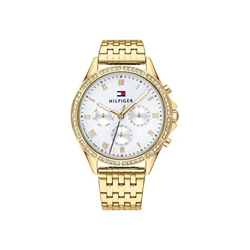 Offerta a tempo: Tommy Hilfiger Orologio Analogico Multifunzione al Quarzo da Donna con Cinturino in Acciaio Inossidabile di Colore Dorato - 1782142 - 48% da 159.99 € a 83.53 €