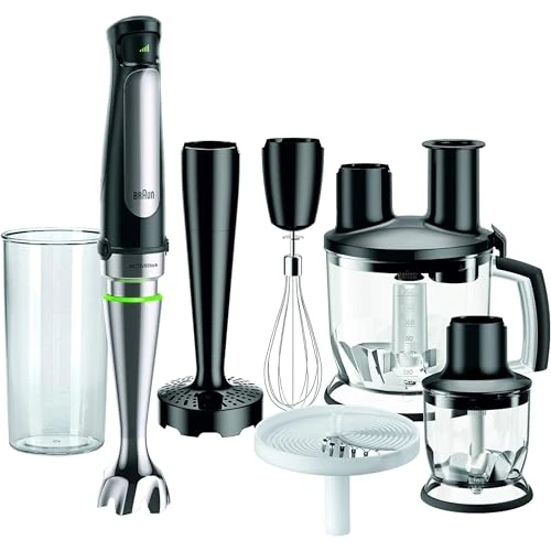 Braun 0X22111291 MQ 7087X Immersion Blender, Plastic, 1.2 liters, Black, Stainless Steel