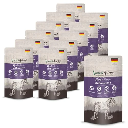 Oferta limitada: VenandiAnimal Comida de Calidad para Gatos - Caballo como monoproteína, Comida húmeda, sin Cereales y Natural, Paquete de 12 (12 x 125 g) de 30.24 € a 30.24 € (ahorro 0.00%)