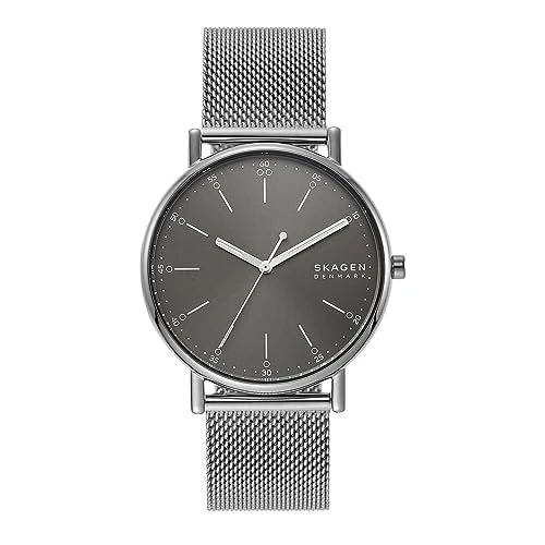 Oferta limitada: Skagen Signatur reloj para hombre, movimiento de cuarzo con correa de piel o acero inoxidable, Gris, 40MM de 149.00 EUR a 103.00 EUR (ahorro 31%)