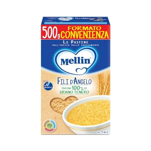 Offerta a tempo: Mellin Pastina Fili d'Angelo, A base di Farina di Grano Tenero, 500g - 0.00% da 0.66 € a 0.66 €