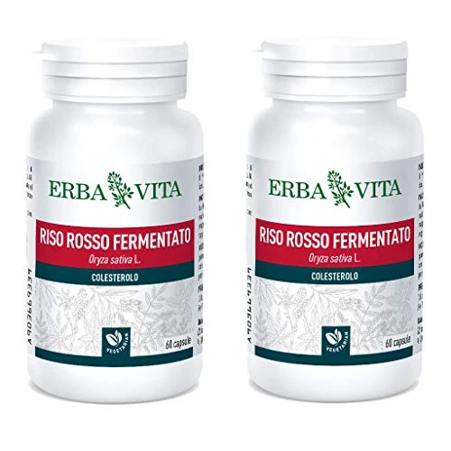 Offerta a tempo: Erba Vita Integratore Alimentare di Riso Rosso Fermentato - 60 Capsule (2 Confezioni da 60 Capsule) - 71% da 25.79 € a 7.42 €