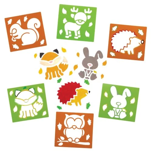 Offerta a tempo: Baker Ross Stencil amici del bosco (Pacchetto di 6) - Attività Creative per bambini - 26% da 10.46 € a 7.76 €